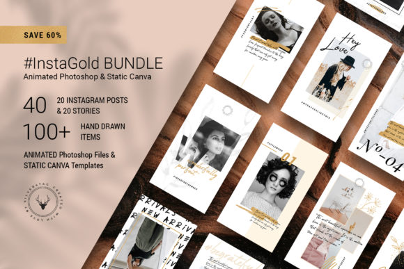 Download PS &amp; Canva #InstaGold Bundle&nbsp; - Insta Collection