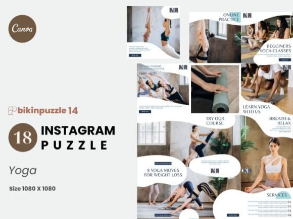 Download Yoga Instagram Puzzle Canva Template - Insta Collection
