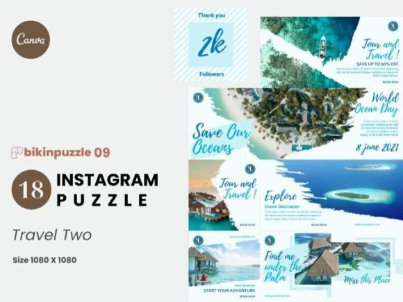 Download Travel Two Instagram Puzzle Canva - Insta Collection