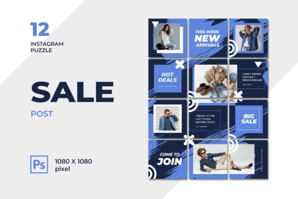 Download Blue Big Sale Fashion Instagram Puzzle - Insta Collection